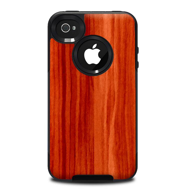 The Bright Red Stained Wood Skin for the iPhone 4-4s OtterBox Commuter Case