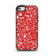 The Bright Red and White Floral Sprout Apple iPhone 5-5s Otterbox Symmetry Case Skin Set