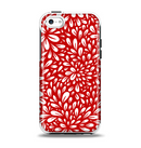 The Bright Red and White Floral Sprout Apple iPhone 5c Otterbox Symmetry Case Skin Set