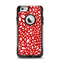 The Bright Red and White Floral Sprout Apple iPhone 6 Otterbox Commuter Case Skin Set