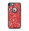 The Bright Red and White Floral Sprout Apple iPhone 6 Otterbox Defender Case Skin Set