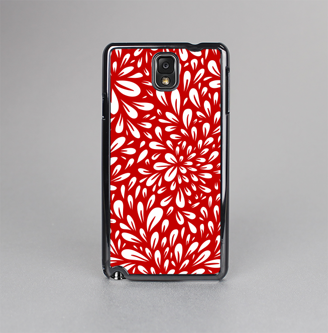 The Bright Red and White Floral Sprout Skin-Sert Case for the Samsung Galaxy Note 3