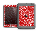 The Bright Red and White Floral Sprout Apple iPad Air LifeProof Fre Case Skin Set