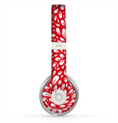 The Bright Red and White Floral Sprout Skin for the Beats by Dre Solo 2 Headphones