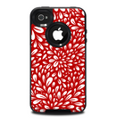 The Red Floral Sprout Skin for the iPhone 4-4s OtterBox Commuter Case