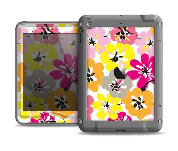 The Bright Summer Brushed Flowers  Apple iPad Mini LifeProof Nuud Case Skin Set