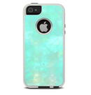 The Bright Teal WaterColor Panel Skin For The iPhone 5-5s Otterbox Commuter Case