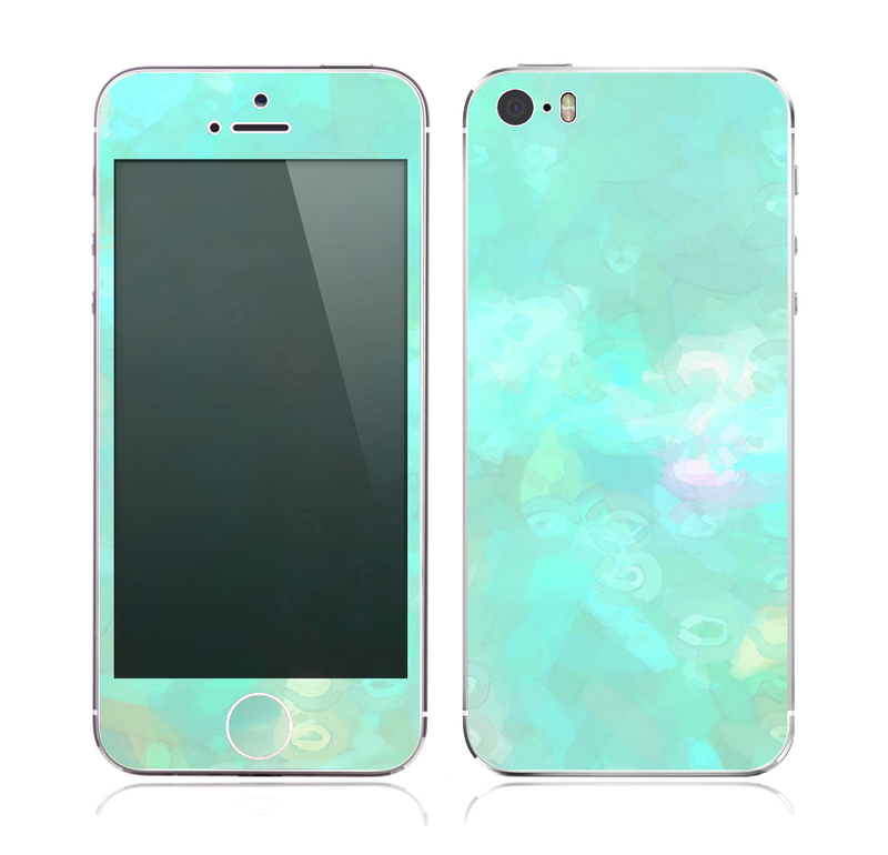 The Bright Teal WaterColor Panel Skin for the Apple iPhone 5s