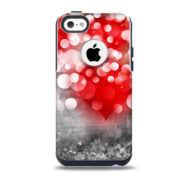The Bright Unfocused White & Red Love Dots Skin for the iPhone 5c OtterBox Commuter Case