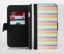 The Bright Vector Striped Ink-Fuzed Leather Folding Wallet Credit-Card Case for the Apple iPhone 6/6s, 6/6s Plus, 5/5s and 5c