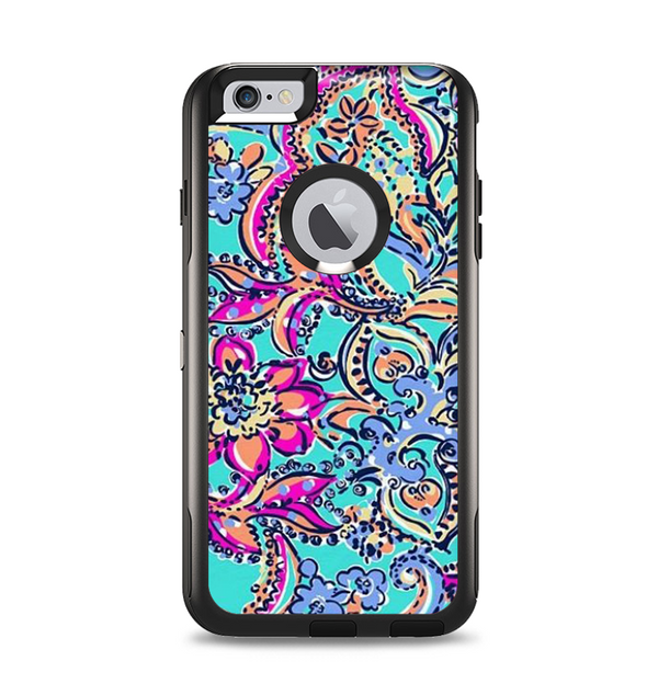 The Bright WaterColor Floral Apple iPhone 6 Plus Otterbox Commuter Case Skin Set