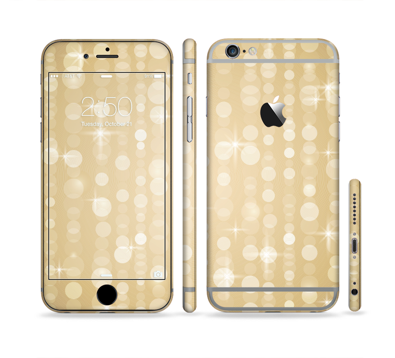 The Bright Yellow Orbs of Light Sectioned Skin Series for the Apple iPhone 6s