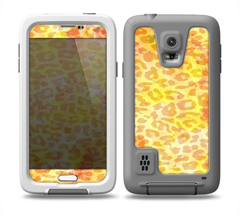 The Bright Yellow and Orange Leopard Print Skin Samsung Galaxy S5 frē LifeProof Case