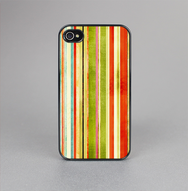 The Brightly Colored Vertical Grungy Stripes Skin-Sert for the Apple iPhone 4-4s Skin-Sert Case