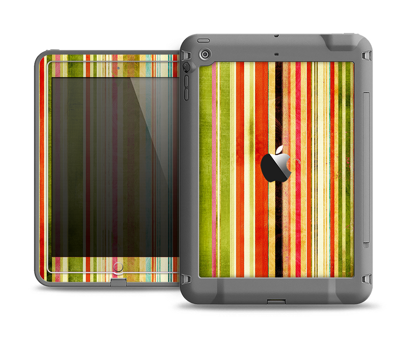 The Brightly Colored Vertical Grungy Stripes Apple iPad Air LifeProof Fre Case Skin Set