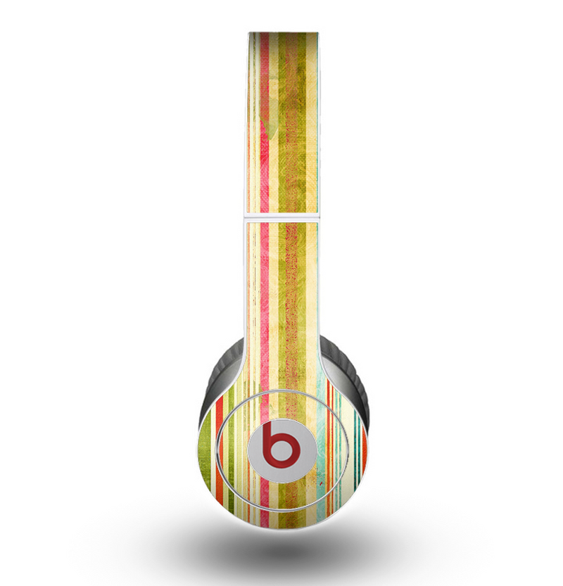 The Brightly Colored Vertical Grungy Stripes Skin for the Beats by Dre Original Solo-Solo HD Headphones