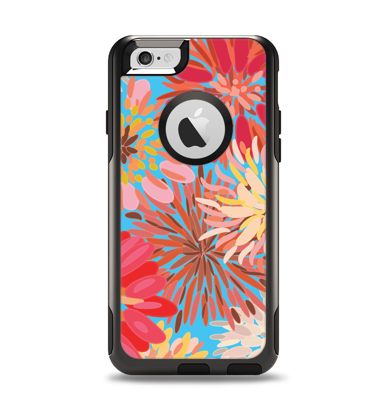 The Brightly Colored Watercolor Flowers Apple iPhone 6 Otterbox Commuter Case Skin Set