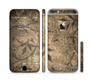 The Brown Aged Floral Pattern Sectioned Skin Series for the Apple iPhone 6s Plus