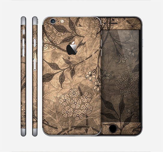 The Brown Aged Floral Pattern Skin for the Apple iPhone 6 Plus