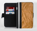 The Brown Crumpled Paper Ink-Fuzed Leather Folding Wallet Credit-Card Case for the Apple iPhone 6/6s, 6/6s Plus, 5/5s and 5c