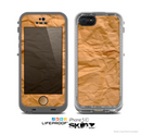 The Brown Crumpled Paper Skin for the Apple iPhone 5c LifeProof Case