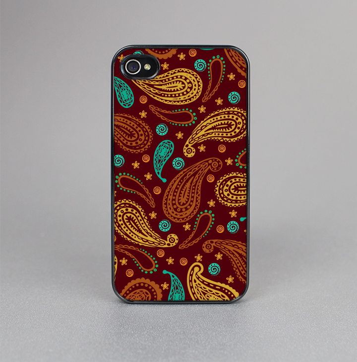 The Brown & Gold Paisley Pattern Skin-Sert for the Apple iPhone 4-4s Skin-Sert Case