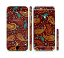 The Brown & Gold Paisley Pattern Sectioned Skin Series for the Apple iPhone 6s Plus