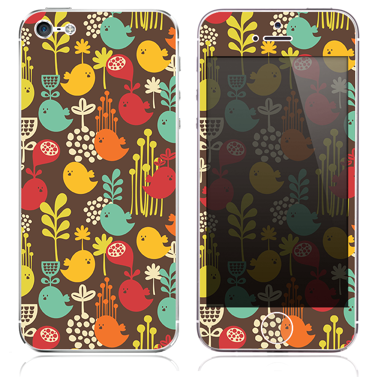 The Brown & Gold Tweety Bird Clipart Skin for the iPhone 3, 4-4s, 5-5s or 5c