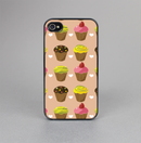 The Brown, Pink and Yellow Cupcake Collage Skin-Sert for the Apple iPhone 4-4s Skin-Sert Case