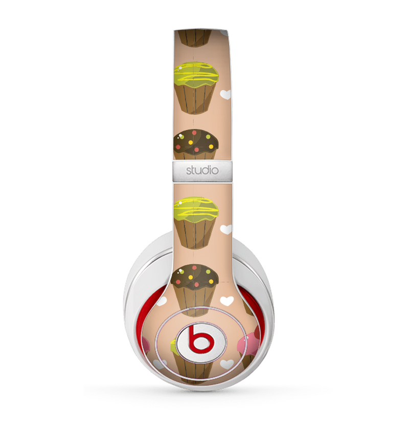 The Brown, Pink and Yellow Cupcake Collage Skin for the Beats by Dre Studio (2013+ Version) Headphones