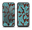 The Brown & Teal Paisley Pattern Apple iPhone 6/6s LifeProof Fre Case Skin Set