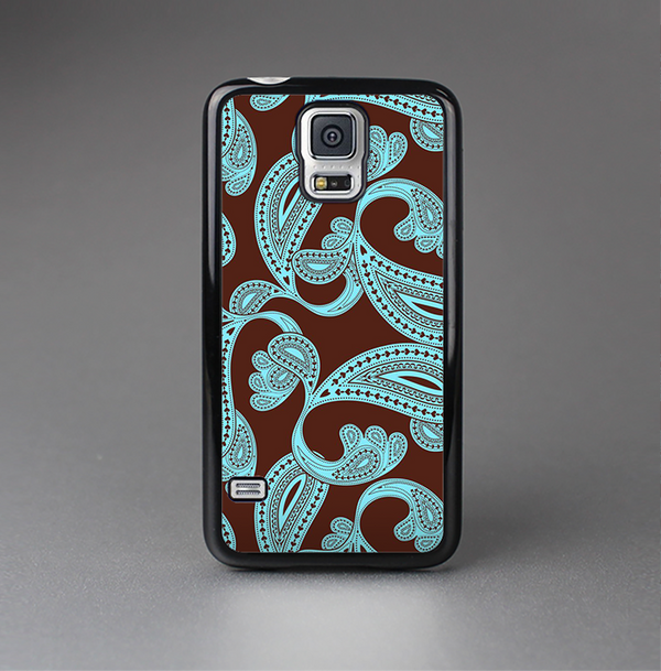 The Brown & Teal Paisley Pattern Skin-Sert Case for the Samsung Galaxy S5