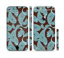 The Brown & Teal Paisley Pattern Sectioned Skin Series for the Apple iPhone 6s Plus