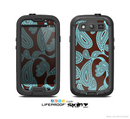 The Brown & Teal Pasiley Pattern Skin For The Samsung Galaxy S3 LifeProof Case
