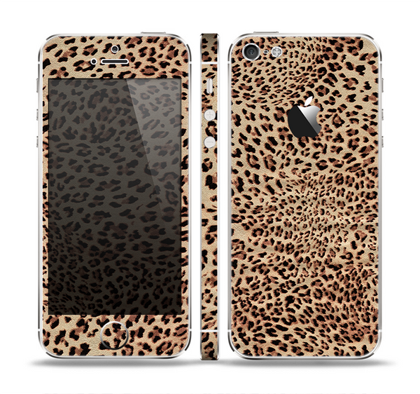 The Brown Vector Leopard Print Skin Set for the Apple iPhone 5