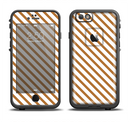 The Brown & White Striped Pattern Apple iPhone 6/6s LifeProof Fre Case Skin Set