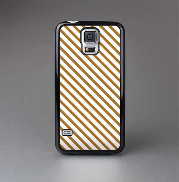 The Brown & White Striped Pattern Skin-Sert Case for the Samsung Galaxy S5