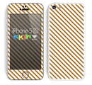 The Brown & White Striped Pattern Skin for the Apple iPhone 5c