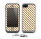 The Brown & White Striped Pattern Skin for the Apple iPhone 5c LifeProof Case