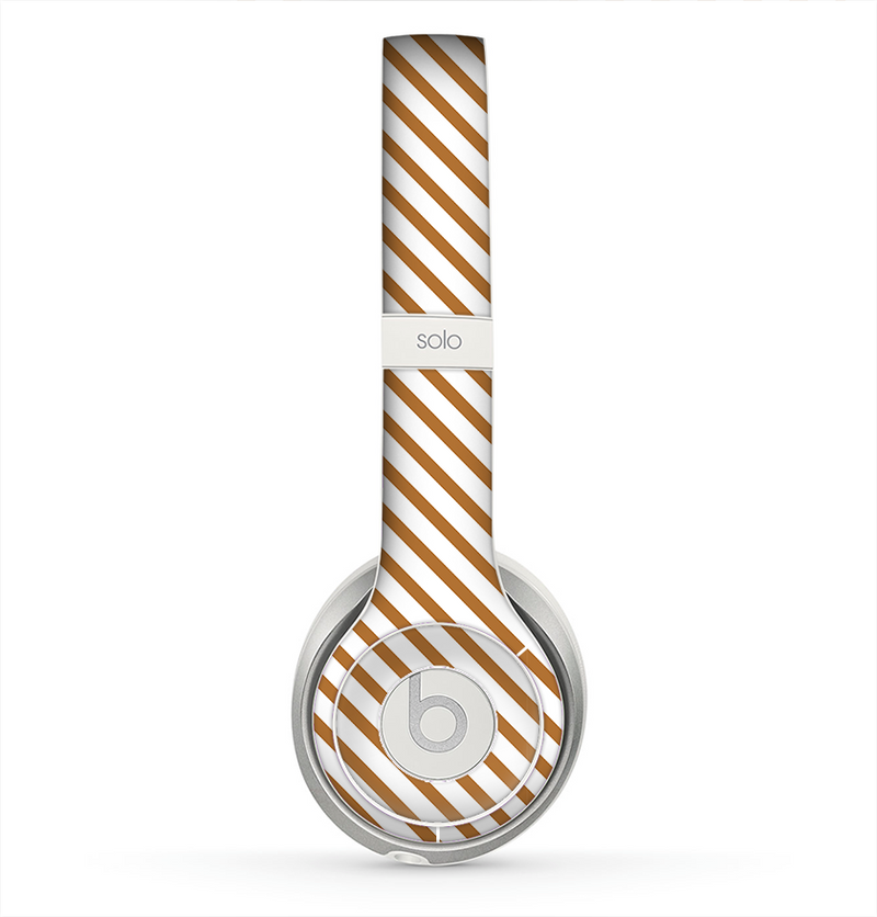 The Brown & White Striped Pattern Skin for the Beats by Dre Solo 2 Headphones
