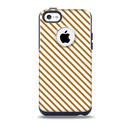 The Brown & White Striped Pattern Skin for the iPhone 5c OtterBox Commuter Case