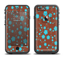 The Brown and Blue Floral Layout Apple iPhone 6/6s LifeProof Fre Case Skin Set