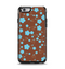 The Brown and Blue Floral Layout Apple iPhone 6 Otterbox Symmetry Case Skin Set