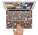 The Brown and Blue Floral Layout Skin Set for the Apple MacBook Pro 15" with Retina Display