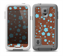The Brown and Blue Floral Layout Skin for the Samsung Galaxy S5 frē LifeProof Case