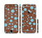 The Brown and Blue Floral Layout Sectioned Skin Series for the Apple iPhone 6 Plus