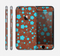 The Brown and Blue Floral Layout Skin for the Apple iPhone 6