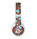 The Brown and Blue Floral Layout Skin for the Beats by Dre Studio (2013+ Version) Headphones