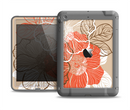 The Brown and Orange Transparent Flowers Apple iPad Air LifeProof Fre Case Skin Set