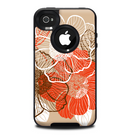The Brown and Orange Transparent Flowers Skin for the iPhone 4-4s OtterBox Commuter Case